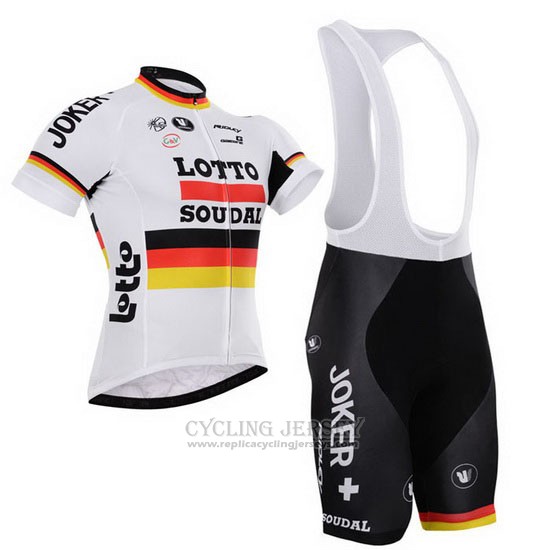 2015 Cycling Jersey Lotto Soudal Champion Germany Short Sleeve and Bib Short